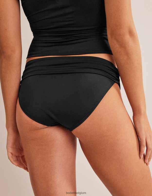 femmes Boden noir bas de bikini classique à plis vêtements Z42D0267