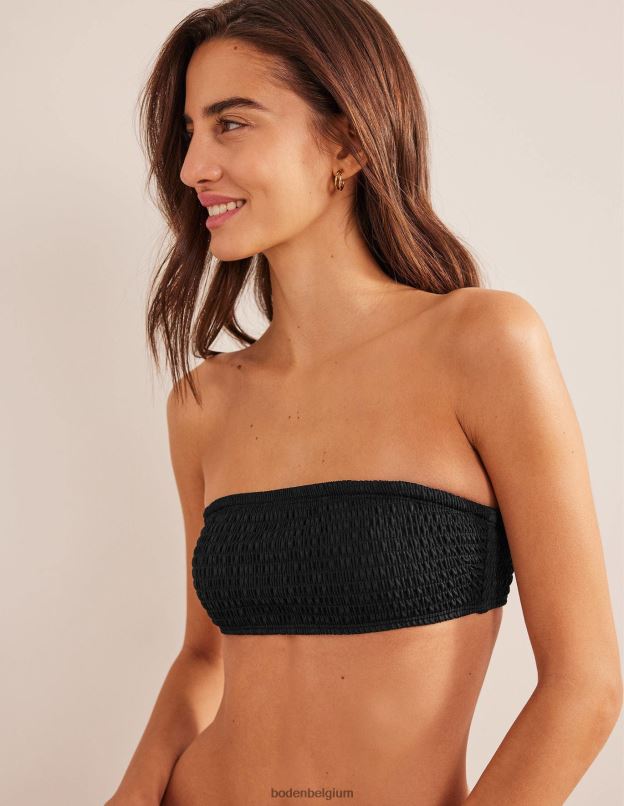 femmes Boden noir haut de bikini bandeau à smocks vêtements Z42D02140