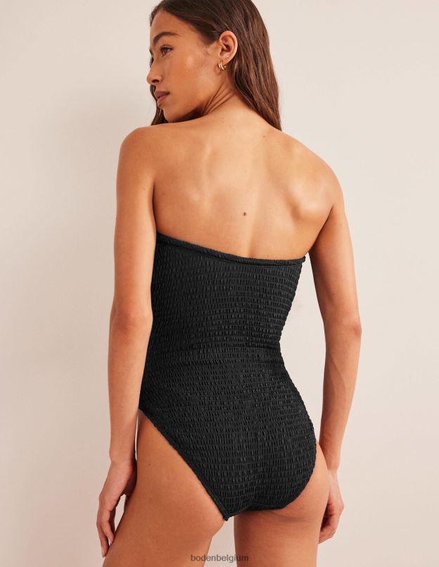 femmes Boden noir maillot de bain bandeau à smocks vêtements Z42D02476