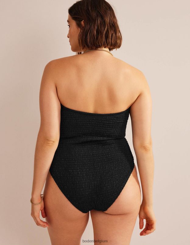femmes Boden noir maillot de bain bandeau à smocks vêtements Z42D02476