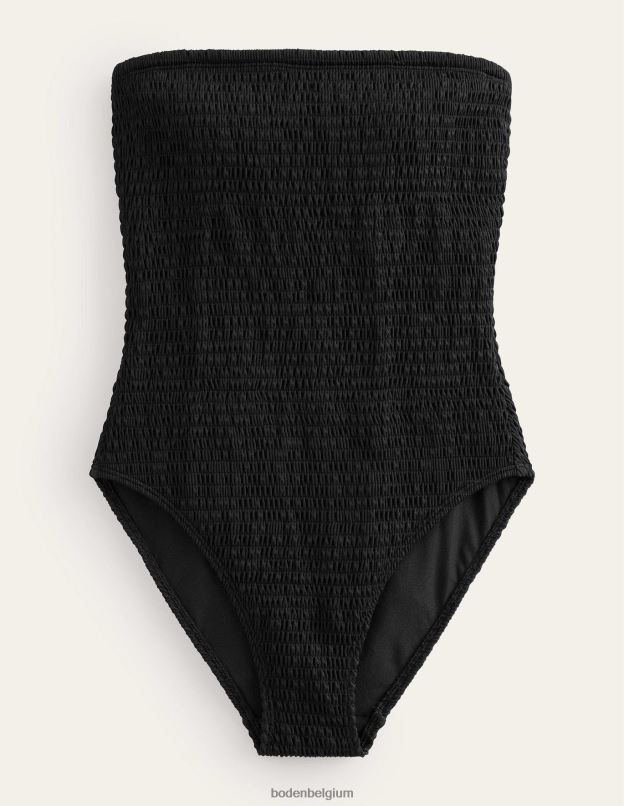 femmes Boden noir maillot de bain bandeau à smocks vêtements Z42D02476