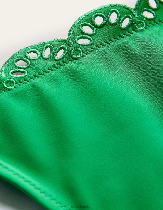 femmes Boden poivre vert bas de bikini à broderies vêtements Z42D0263