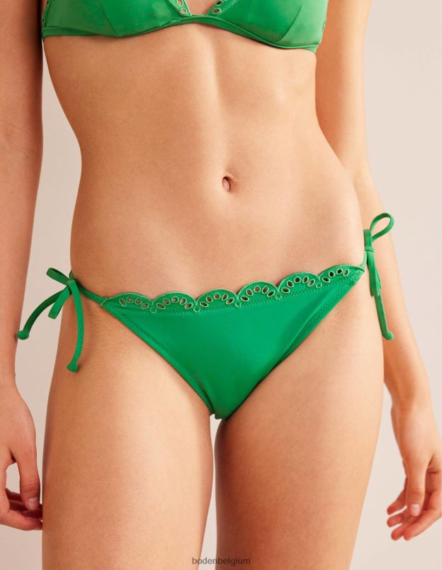 femmes Boden poivre vert bas de bikini à broderies vêtements Z42D0263