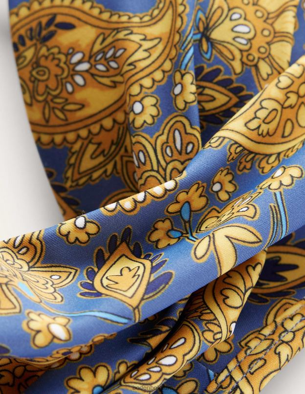 femmes Boden récolte d'or et terrasse motif cachemire haut de bikini à bonnets capri vêtements Z42D01596