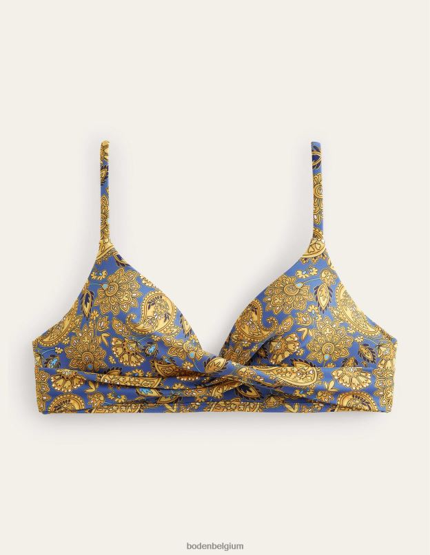 femmes Boden récolte d'or et terrasse motif cachemire haut de bikini à bonnets capri vêtements Z42D01596