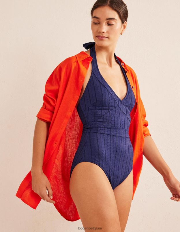 femmes Boden texture de la marine française maillot de bain dos nu Céphalonie vêtements Z42D01472