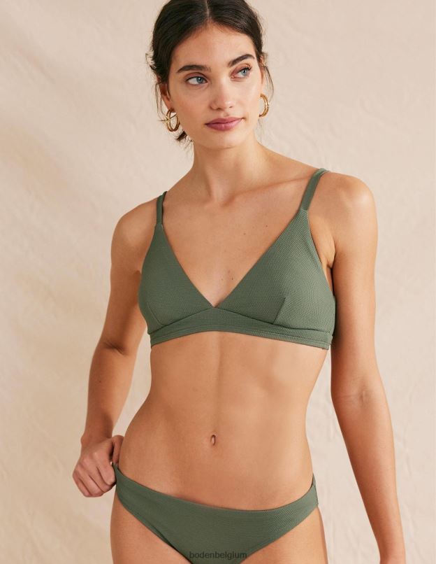 femmes Boden texture kaki arezzo - haut de bikini à col v vêtements Z42D02146