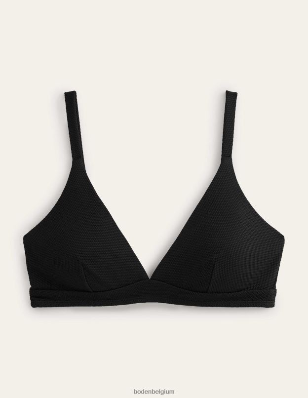 femmes Boden texture noire arezzo - haut de bikini à col v vêtements Z42D0274