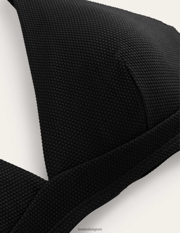 femmes Boden texture noire arezzo - haut de bikini à col v vêtements Z42D0274