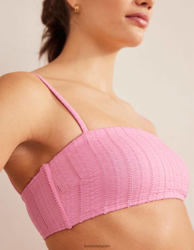 femmes Boden texture rose barbe à papa haut de bikini à fines bretelles vêtements Z42D01938