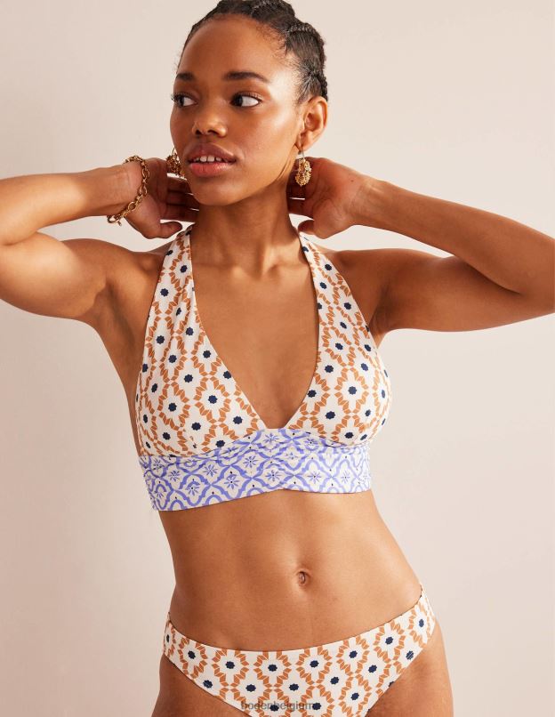 femmes Boden transe multi et géo haut de bikini dos nu à détail de nœud vêtements Z42D01540