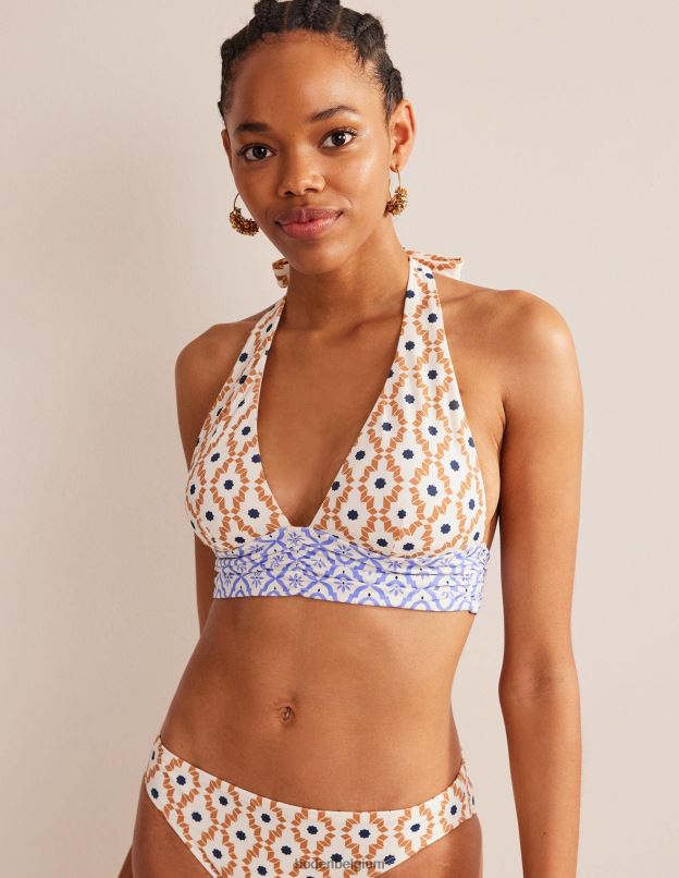 femmes Boden transe multi et géo haut de bikini dos nu à détail de nœud vêtements Z42D01540