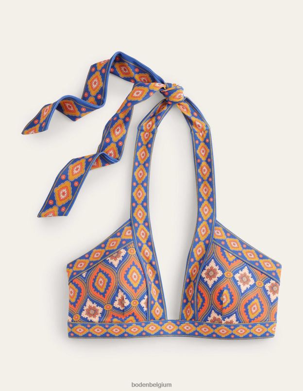 femmes Boden vermillon & diamant exotique haut de bikini dos nu Ithaque vêtements Z42D01374