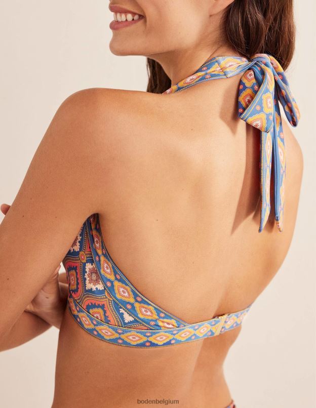 femmes Boden vermillon & diamant exotique haut de bikini dos nu Ithaque vêtements Z42D01374