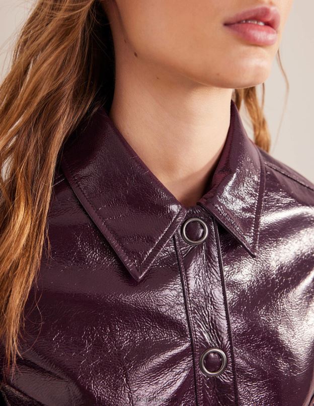 femmes Boden bordeaux veste courte à col vêtements Z42D01897