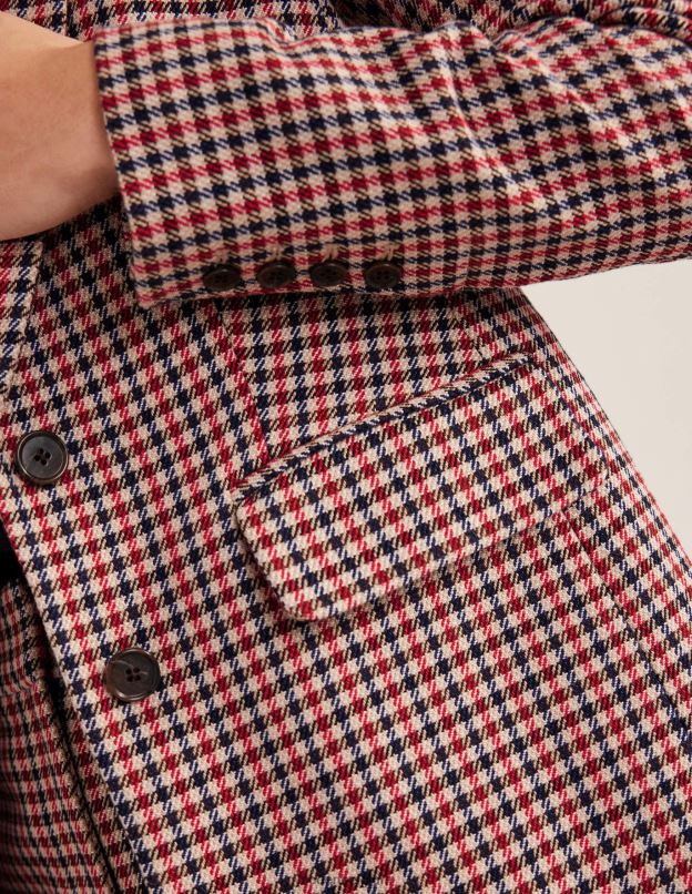 femmes Boden carreaux rouge & bleu marine & camel le blazer à carreaux Brighton vêtements Z42D01091