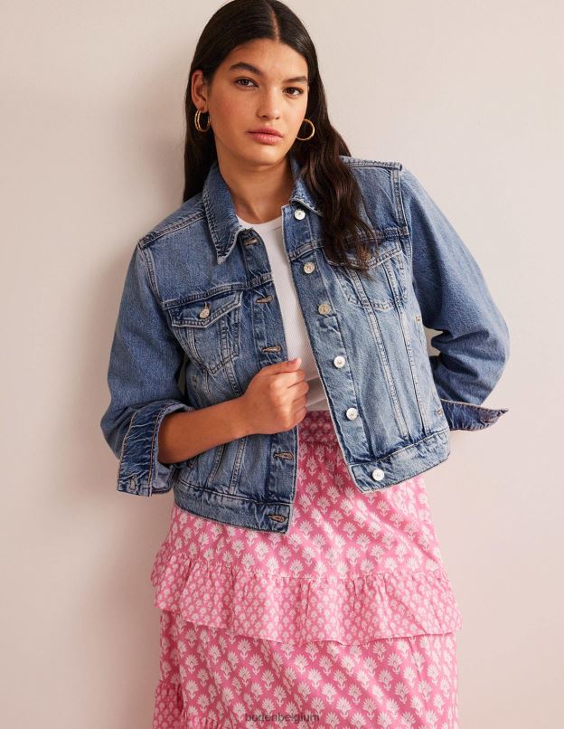femmes Boden mi millésime veste en jean rigide vêtements Z42D0667