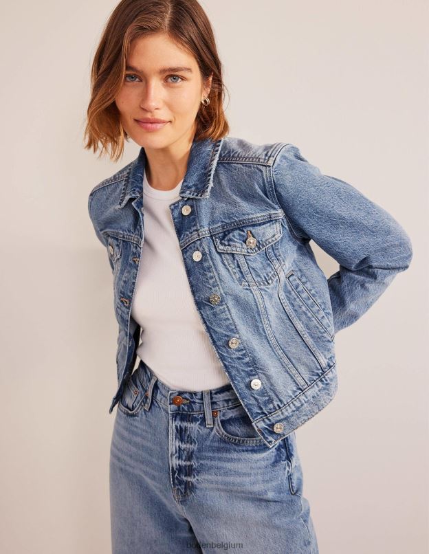 femmes Boden mi millésime veste en jean rigide vêtements Z42D0667