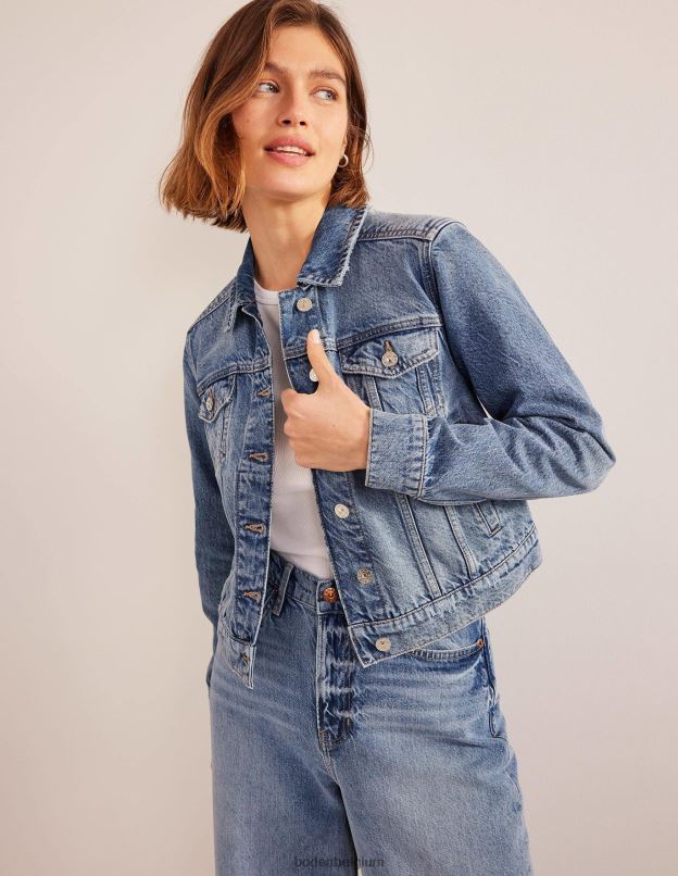femmes Boden mi millésime veste en jean rigide vêtements Z42D0667