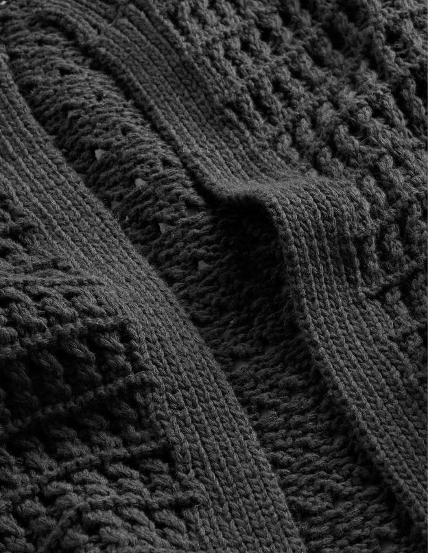 femmes Boden noir manteau au crochet vêtements Z42D01592