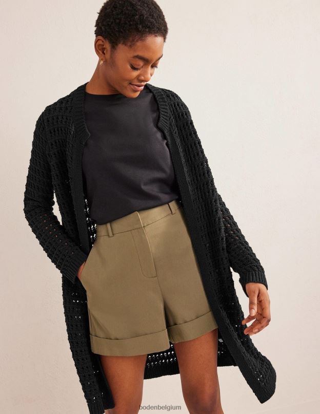 femmes Boden noir manteau au crochet vêtements Z42D01592