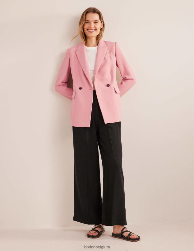 femmes Boden rose blazer à double boutonnage en crêpe vêtements Z42D0961