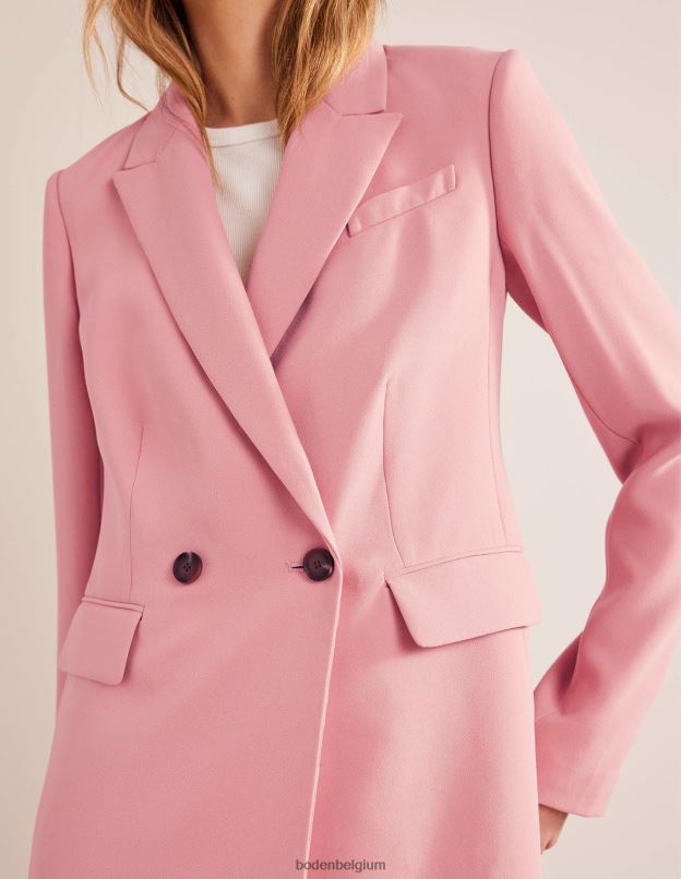 femmes Boden rose blazer à double boutonnage en crêpe vêtements Z42D0961