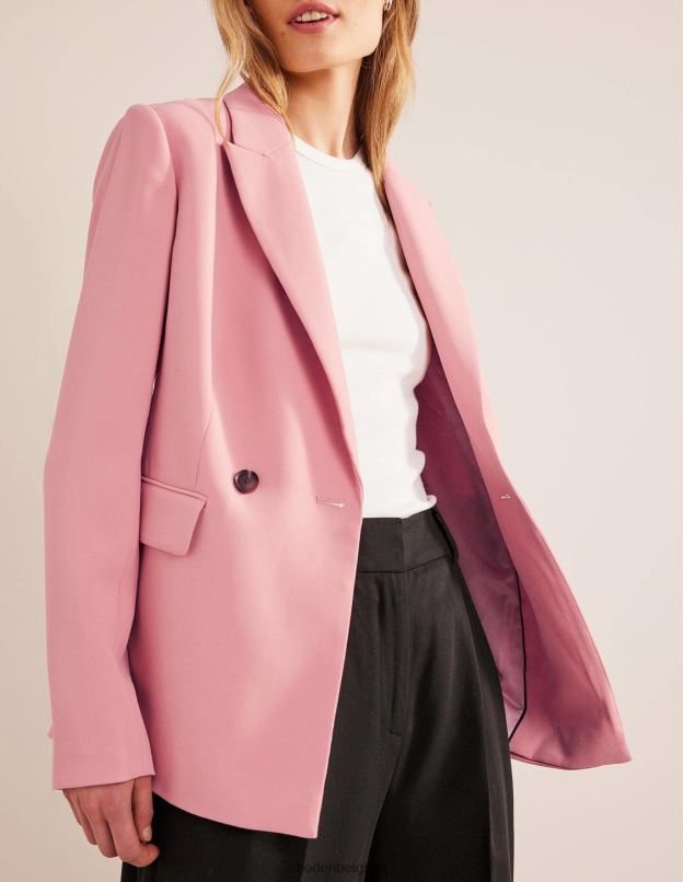 femmes Boden rose blazer à double boutonnage en crêpe vêtements Z42D0961
