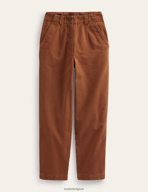 femmes Boden Cognac pantalon décontracté fuselé en coton vêtements Z42D01105