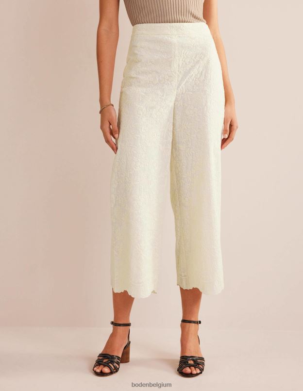 femmes Boden Ivoire pantalon large brodé vêtements Z42D0947