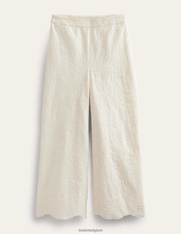 femmes Boden Ivoire pantalon large brodé vêtements Z42D0947