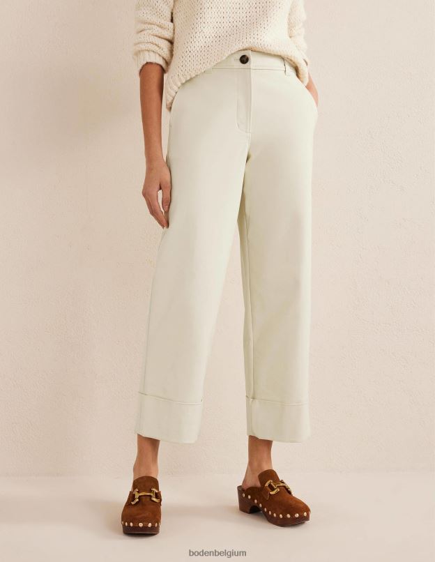 femmes Boden coquille de pistache pantalon ajusté à revers vêtements Z42D02079