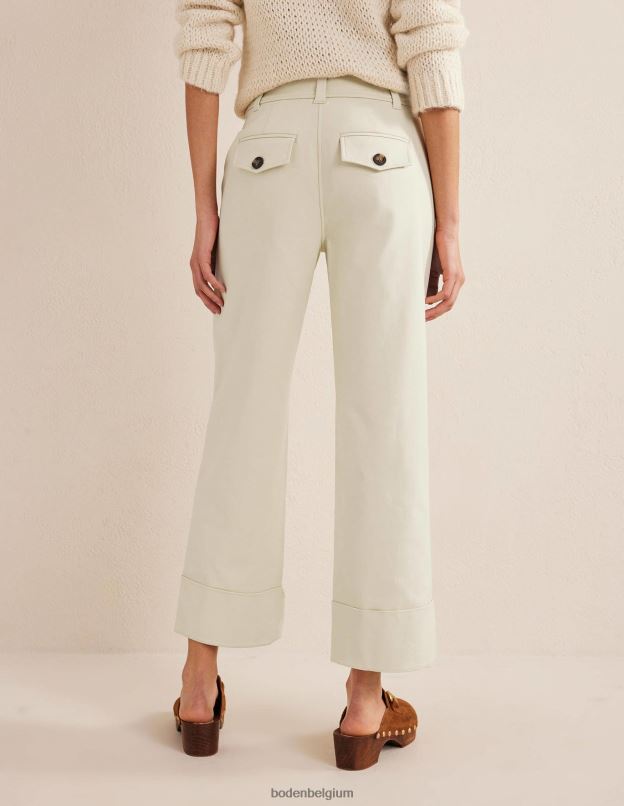 femmes Boden coquille de pistache pantalon ajusté à revers vêtements Z42D02079