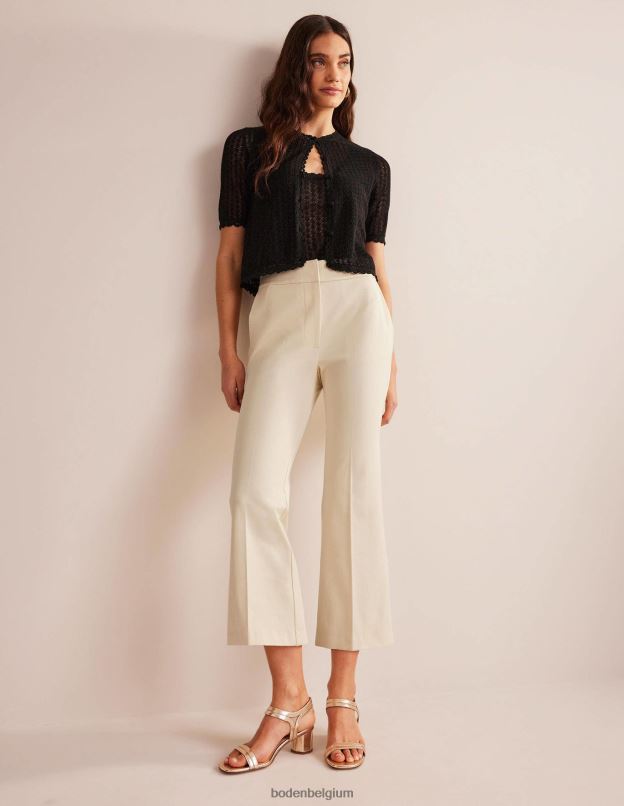 femmes Boden crème du Dorset pantalon évasé court bi-stretch vêtements Z42D0338
