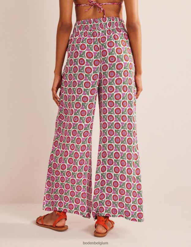 femmes Boden gin fizz & brin de tournesol pantalon large froissé vêtements Z42D0337