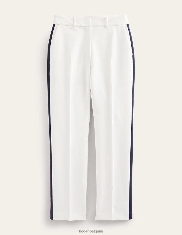 femmes Boden ivoire avec bande latérale kew - pantalon à rayures latérales vêtements Z42D0325