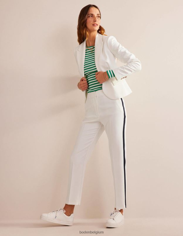femmes Boden ivoire avec bande latérale kew - pantalon à rayures latérales vêtements Z42D0325