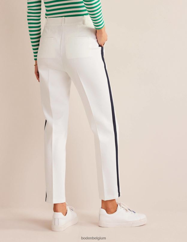 femmes Boden ivoire avec bande latérale kew - pantalon à rayures latérales vêtements Z42D0325