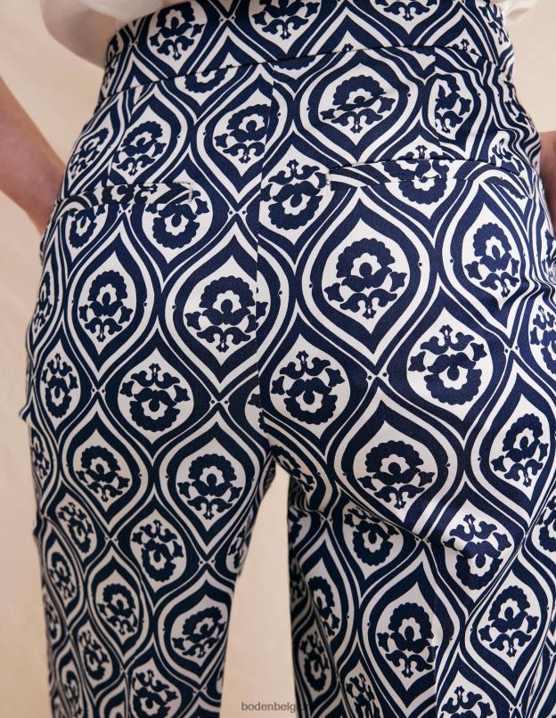 femmes Boden marine française et géo cascade mono pantalon court imprimé vêtements Z42D01433