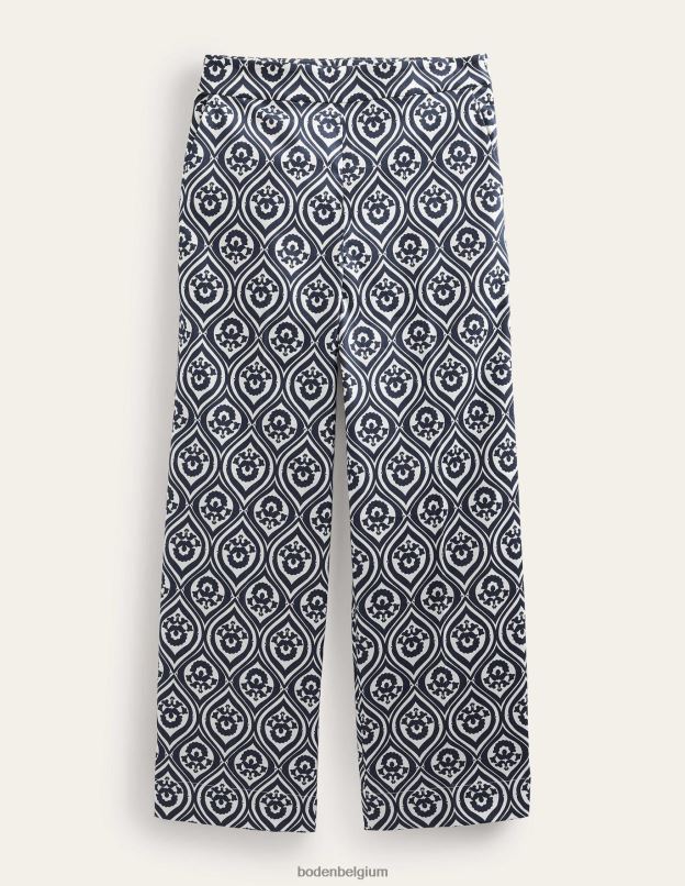 femmes Boden marine française et géo cascade mono pantalon court imprimé vêtements Z42D01433