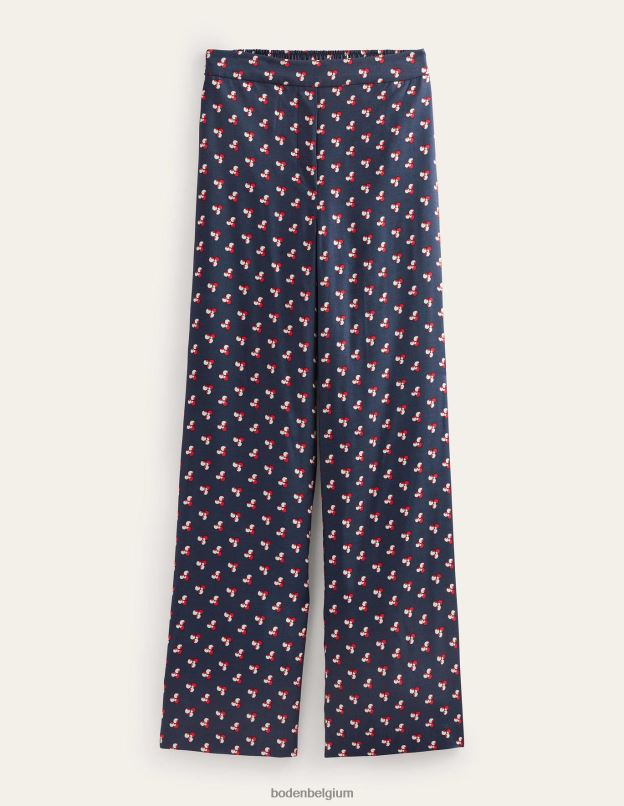 femmes Boden marine française et point tombant pantalon à enfiler imprimé vêtements Z42D0328