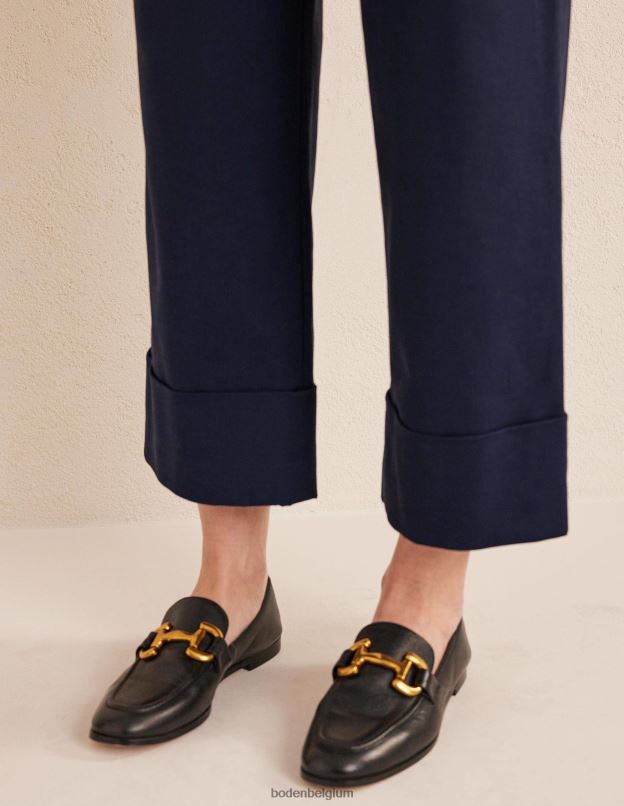 femmes Boden marine pantalon ajusté à revers vêtements Z42D01045