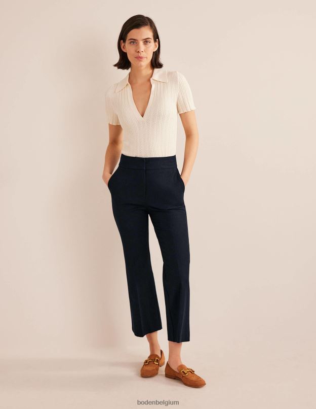 femmes Boden marine pantalon évasé court bi-stretch vêtements Z42D0340
