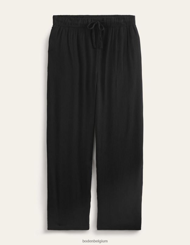 femmes Boden noir pantalon froissé à enfiler vêtements Z42D02173
