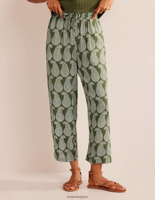 femmes Boden épicéa et cachemire doux pantalon froissé à enfiler vêtements Z42D02250