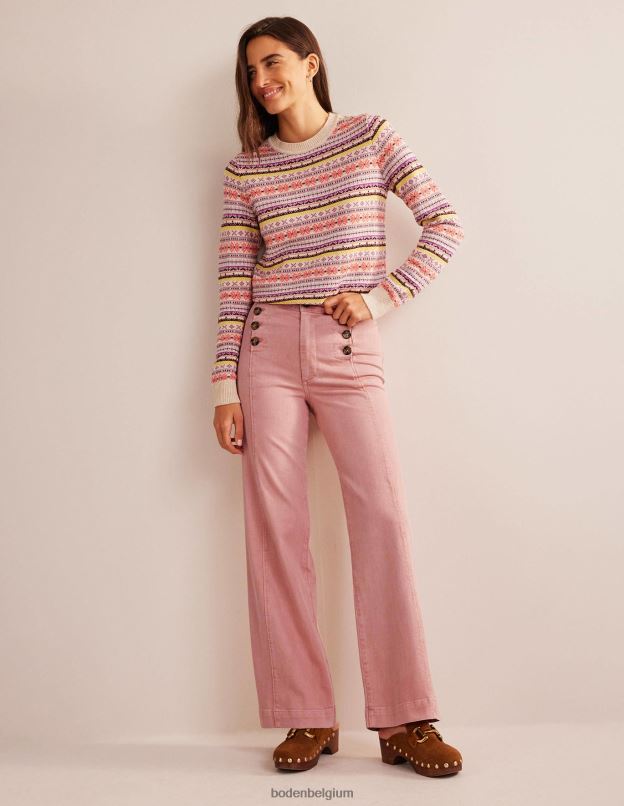 femmes Boden rose pantalon large marin vêtements Z42D0326