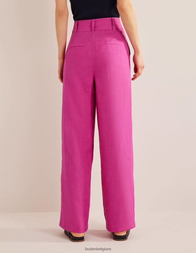femmes Boden rose violette pantalon en lin highbury vêtements Z42D02588