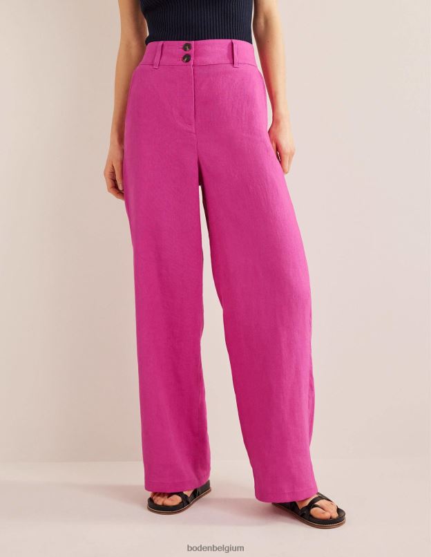 femmes Boden rose violette pantalon en lin highbury vêtements Z42D02588