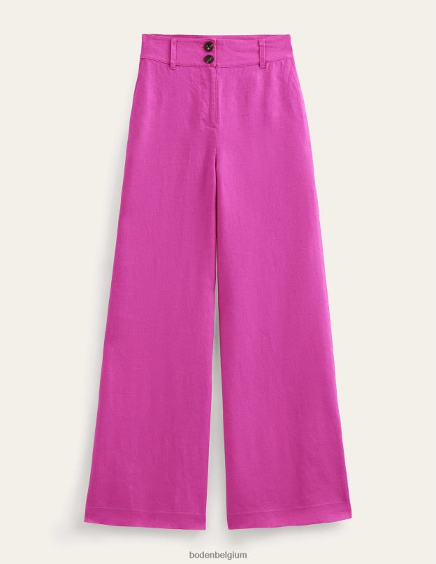 femmes Boden rose violette pantalon en lin highbury vêtements Z42D02588