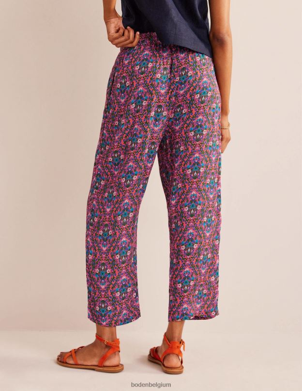 femmes Boden terrasse multi & vigne pantalon froissé à enfiler vêtements Z42D01460